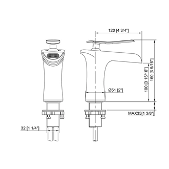 Top Quality Brass Waterfall Faucet - Deck Mount, Suitable for European Hotels