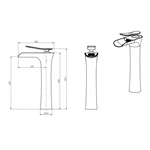 Contemporary Brass Bathroom Waterfall Faucet - Hot/Cold Mixer, Deck Installation