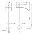 Bulk Brass Hot Cold Waterfall Faucet - Deck Mounted for Commercial Bathrooms