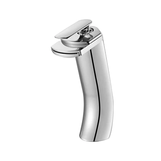 Premium Brass Waterfall Bathroom Basin Faucet - Deck Mounted, Hot & Cold