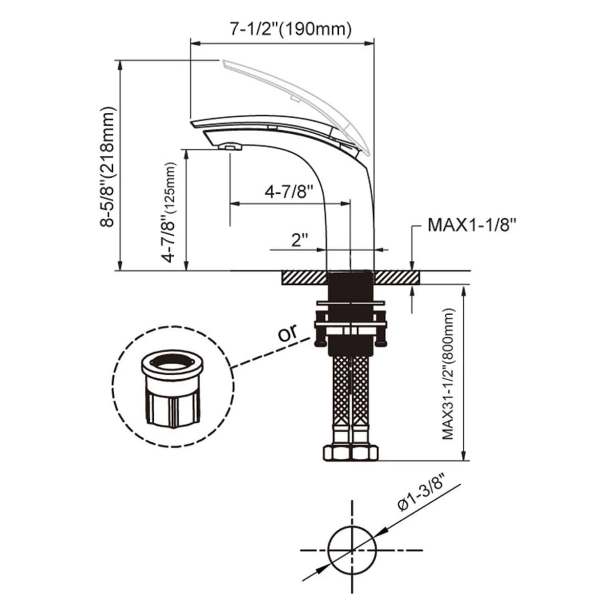 Bathroom Vanity Faucets Single Hole Bath Faucet