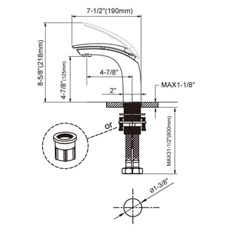 Bathroom Vanity Faucets Single Hole Bath Faucet