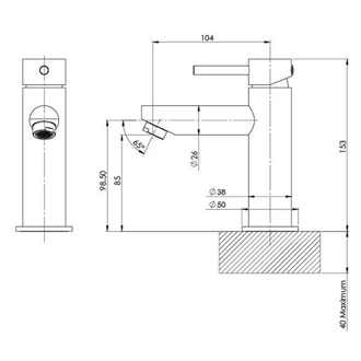 Modern Brass Deck Mounted Hot and Cold Basin Faucet
