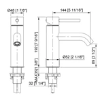 Durable Brass Deck Mounted Hot and Cold Bathroom Tap
