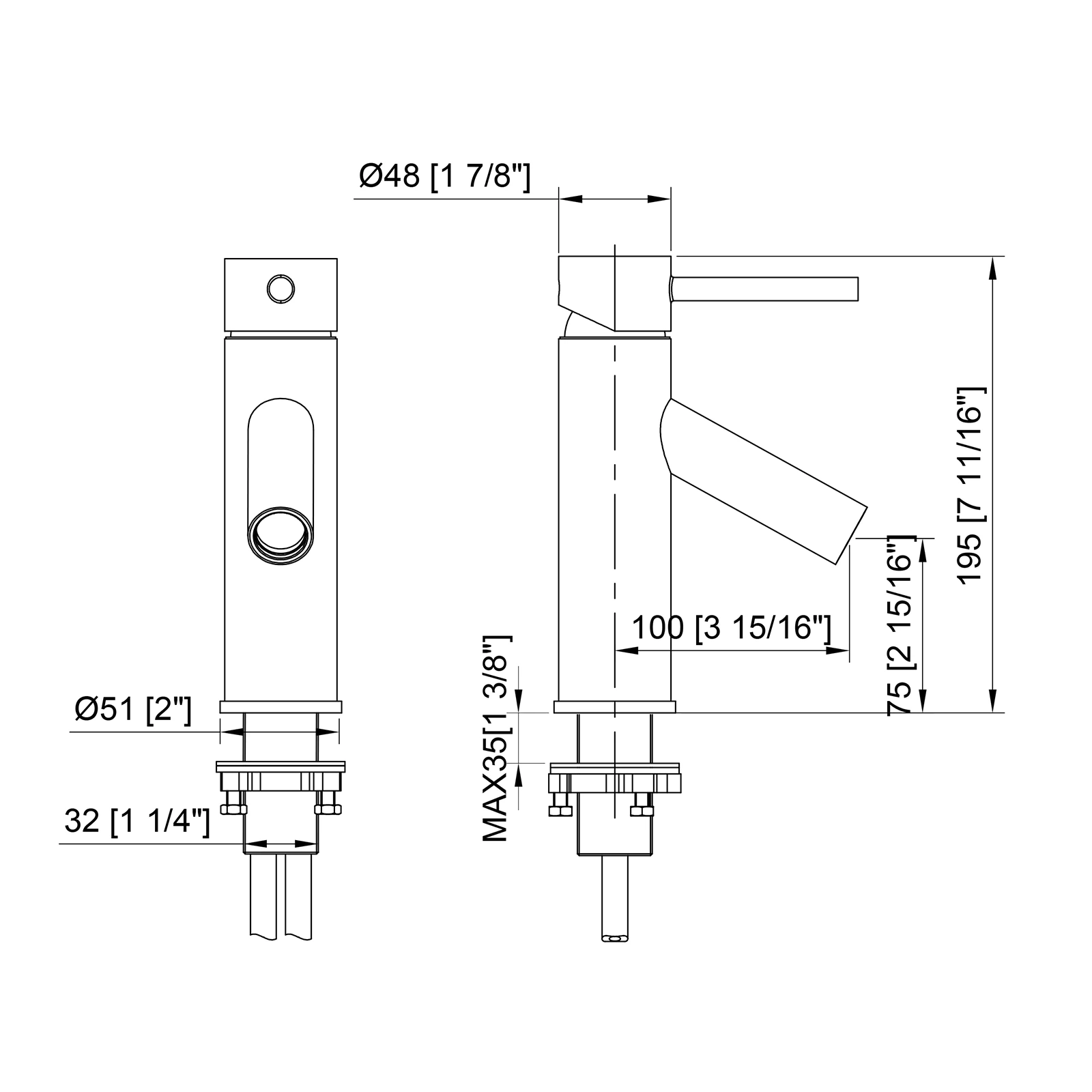 Brass Taps Chrome Bathroom Faucet One Hole