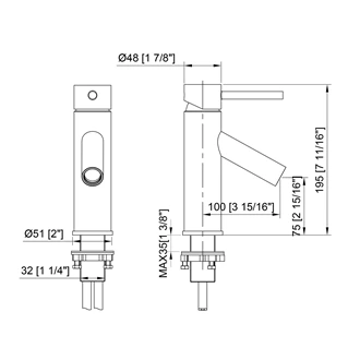 Brass Taps Chrome Bathroom Faucet One Hole