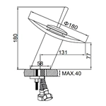 Brass Waterfall Bathroom Tap with Glass Spout - Deck Mounted