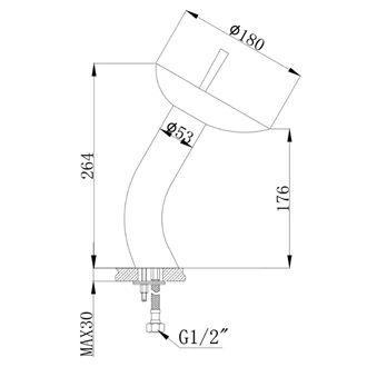 Brass Waterfall Basin Mixer - Glass Outlet, Deck Mount Hot Cold