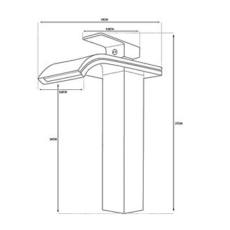 Wholesale Supplier - Brass Waterfall Bathroom Tap - Glass Outlet, Deck Mount Europe
