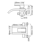 Modern Wall Mount Brass Waterfall Basin Mixer - Glass Spout for B2B Europe