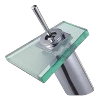 Europe Wholesale - Hot & Cold Brass Waterfall Tap - Glass Outlet, Deck Mount