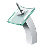 Premium Quality Brass Waterfall Tap - Deck Mounted with Glass Spout for B2B