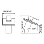 B2B Europe - Hot/Cold Brass Waterfall Basin Mixer - Glass Outlet, Deck Mount