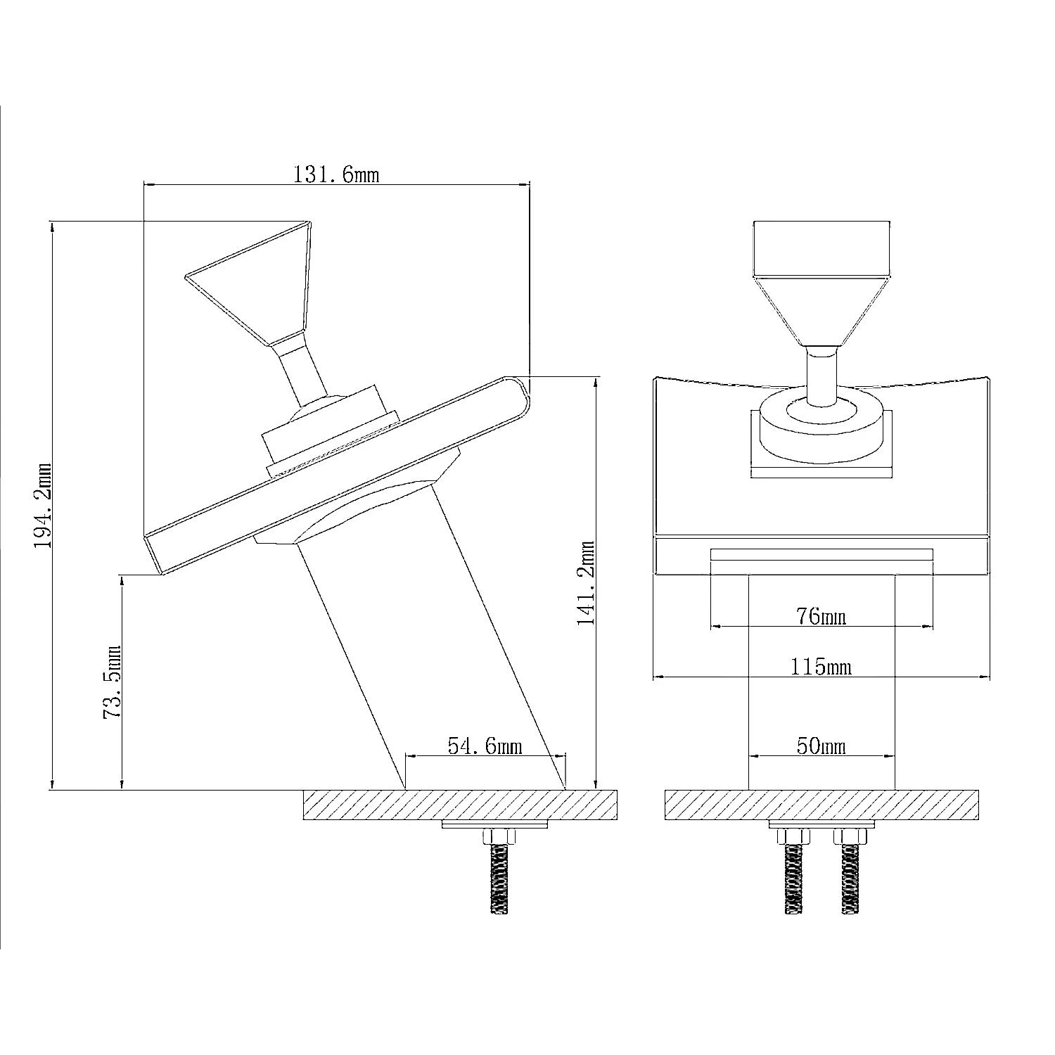 Deck Mounted LED Waterfall Bathroom Sink Tap - Brass Construction, Glass Spout