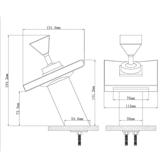 Deck Mounted LED Waterfall Bathroom Sink Tap - Brass Construction, Glass Spout