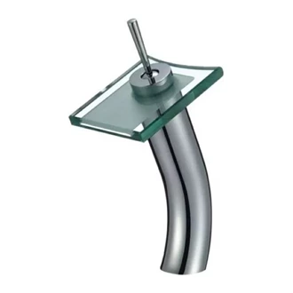 Deck Mounted Brass Bathroom Tap with Waterfall Spout - Glass Outlet, B2B