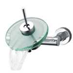 Wholesale Europe - Hot & Cold Brass Waterfall Faucet - Glass Outlet, Wall Mount