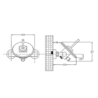 Wholesale Europe - Hot & Cold Brass Waterfall Faucet - Glass Outlet, Wall Mount
