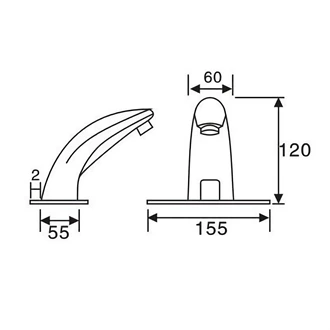 AC/DC Powered Automatic Copper Tap for Commercial Bathrooms