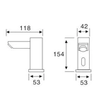 Brass Touchless Basin Mixer AC/DC for European Commercial