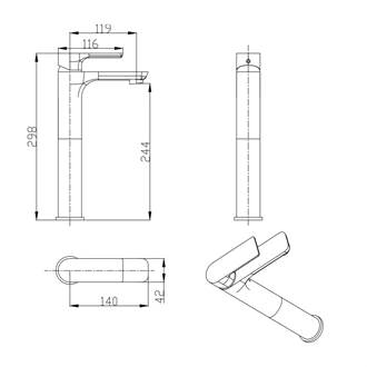 Single Lever Bathroom Faucet Chrome Faucet Single Hole Sink Faucet