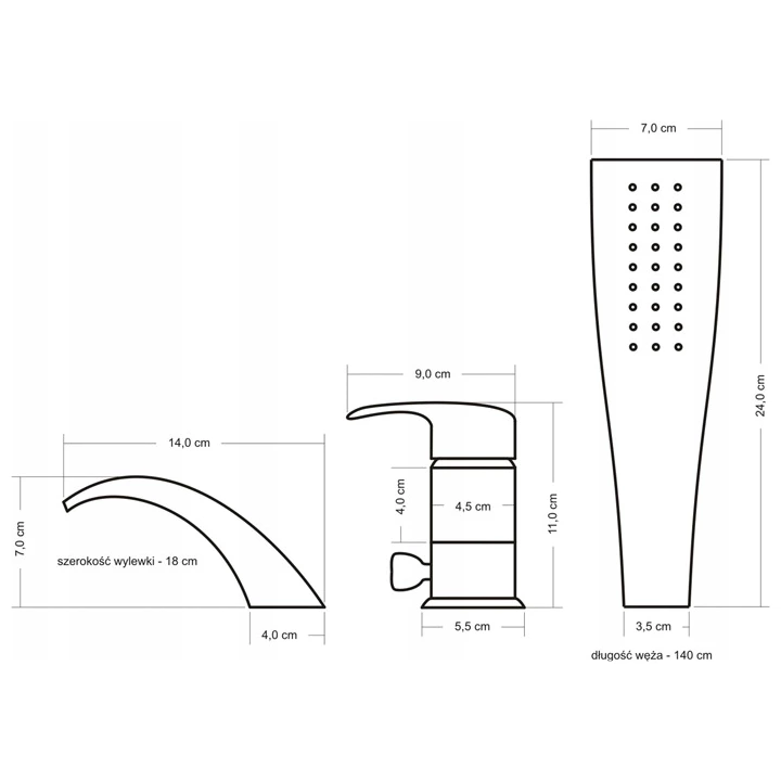 Deck mounted bathtub faucet bathtube mixer bath shower set