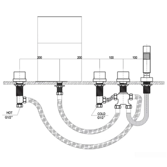 bath shower set Deck mounted bath tub faucet mixer kit