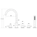 Deck mounted bathtub faucet bath shower set mixer kit