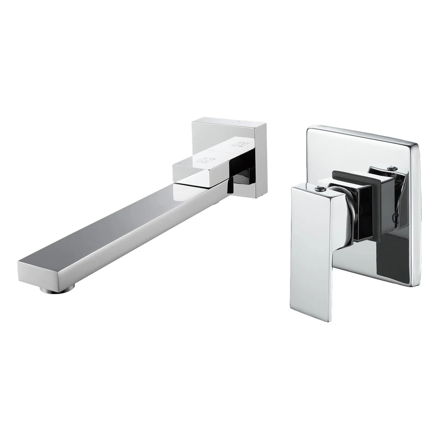 Brass Bathroom Sink Faucet - Wall Mounted Dual Lever chrome Finish