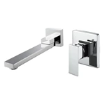 Brass Bathroom Sink Faucet - Wall Mounted Dual Lever chrome Finish