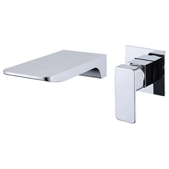 Wall Mount Basin Mixer Tap in chrome finished - single lever Handle