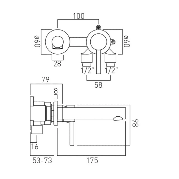 Wall Mounted Bathroom Faucet Basin Tap Basin Mixer Tap