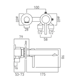 Wall Mounted Bathroom Faucet Basin Tap Basin Mixer Tap