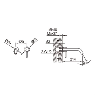 Basin Mixer Tap Bathroom Faucet Wall Mounted