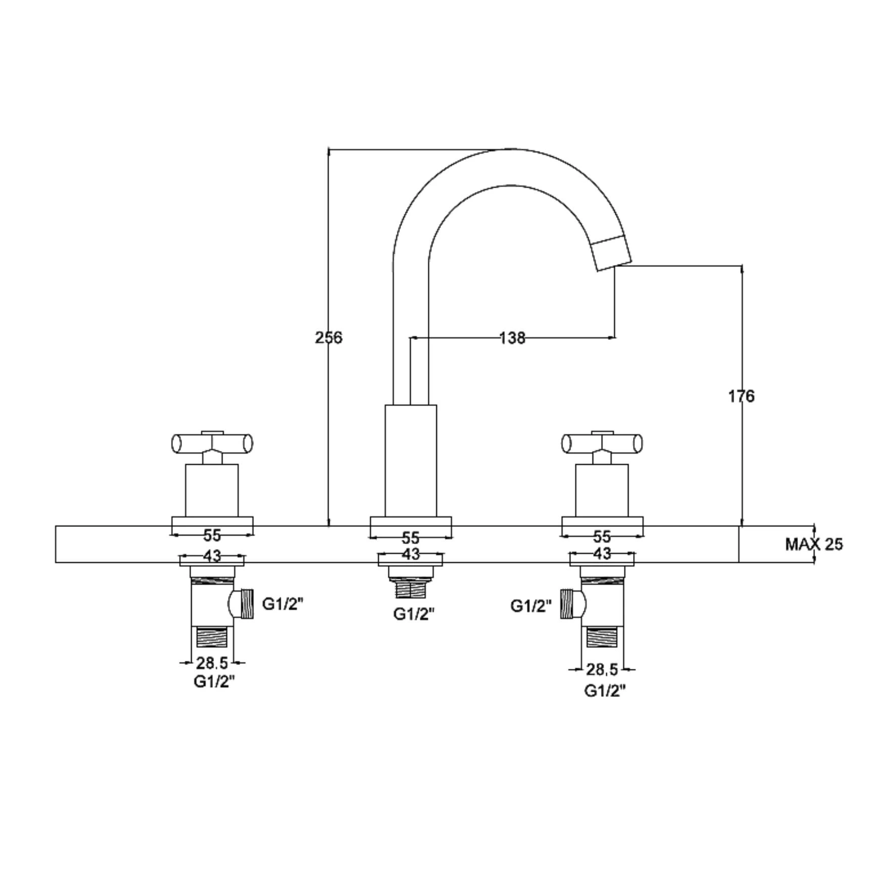 Bathroom Sink Faucet barss widespread lavatory faucet