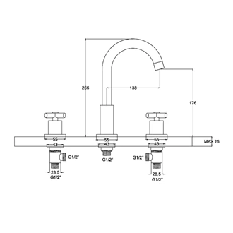 Bathroom Sink Faucet barss widespread lavatory faucet