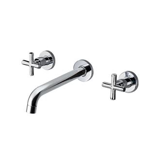 Bathroom Sink Faucet Wall Mounted Wall Mount Basin Tap with two handles