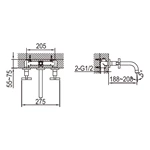 Bathroom Sink Faucet Wall Mounted Wall Mount Basin Tap with two handles