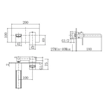 Bathroom waterfall Sink Faucet Wall Mount Basin Mixer Tap