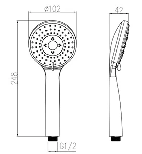 ABS hand shower head water softener shower head