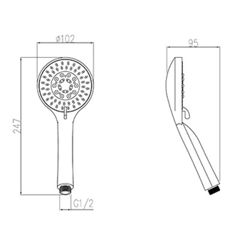 ABS shower head hand shower 3 functions
