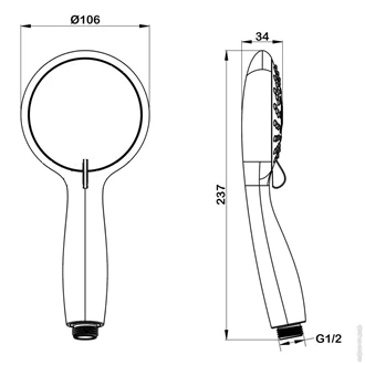 ABS hand held shower head adjustable shower head