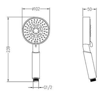 Plastic hand held shower high pressure shower head