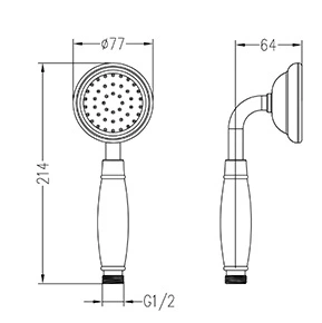 Hand shower head copper shower head