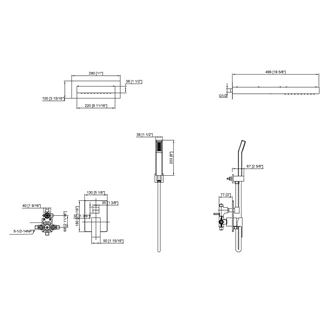 Concealed shower set shower mixer set Chrome shower head