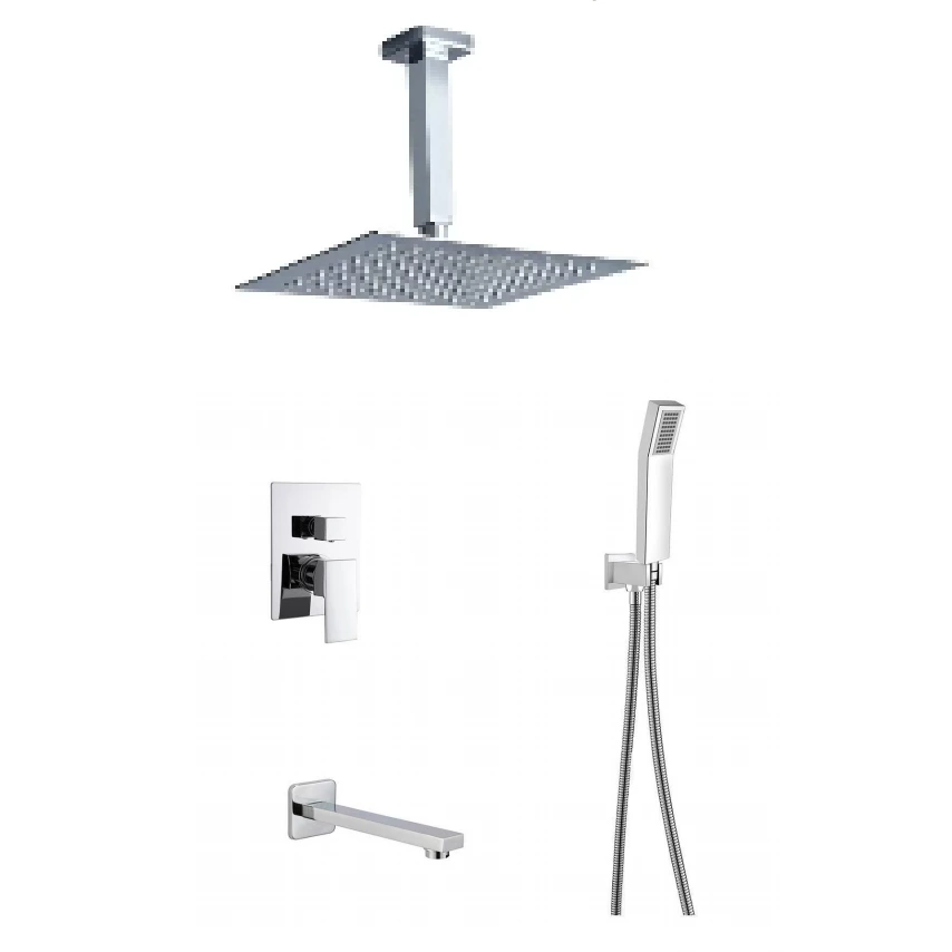Concealed shower system shower tap set handheld and shower head combo