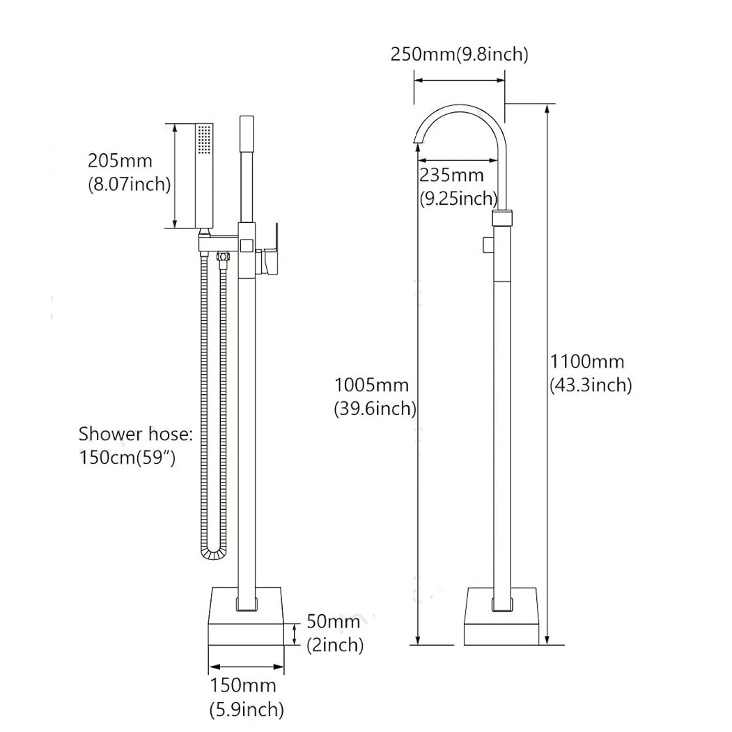 Free standing bathtub faucet bathtub mixer