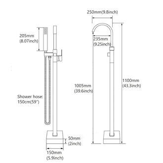 Free standing bathtub faucet bathtub mixer