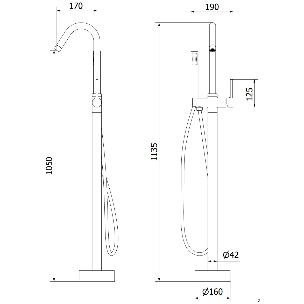 Free standing bathtub faucet bathtub mixer