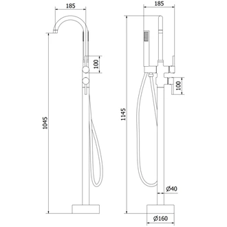 Free standing bathtub faucet bathtub mixer